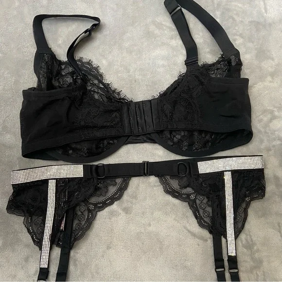 black garter belt victoria's secret Amazon.com: Victoria's Secret Bombshell Shine Strap Thong Panty and Garter  Belt Bundle, Black Lace, Small : Clothing, Shoes & Jewelry main image 0